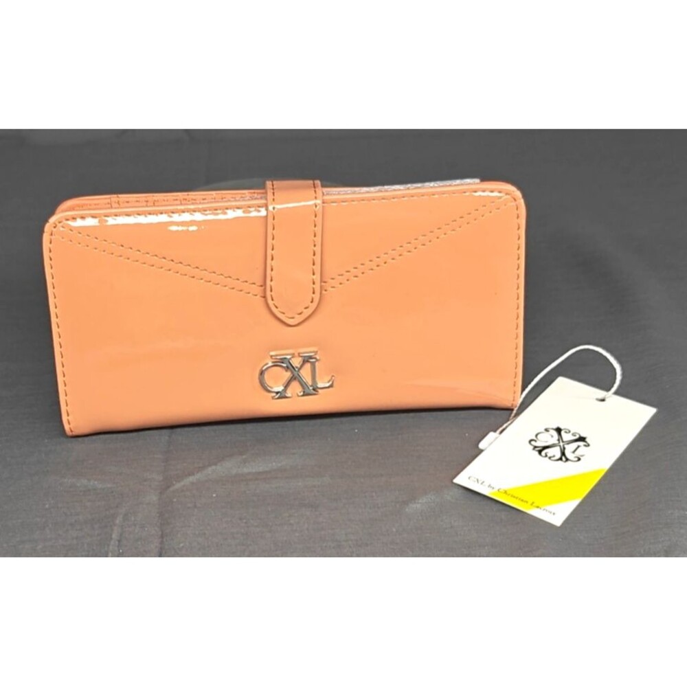 NWT CXL Christian LaCroix Patent Skinny Wallet Tango RV $45